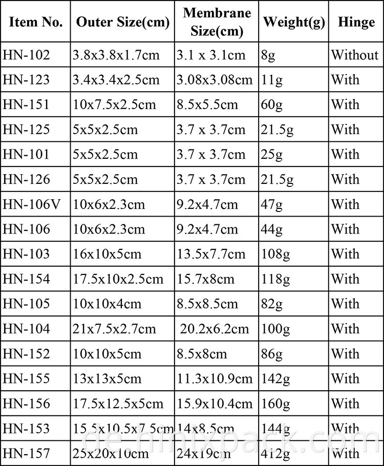 HN-168 15x15x10cm Membrane Suspension Watch Wafer PackingBox